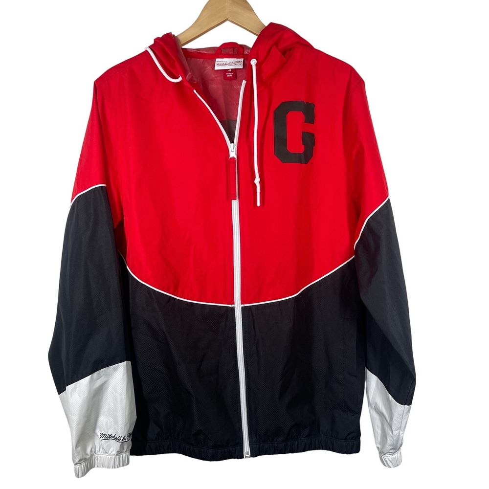 Mitchell Ness Georgia Bulldogs Windbreaker Jacket Red Black Bulldog Small